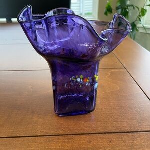Purple Glass Vase Hand Blown by Bryan Goldenberg